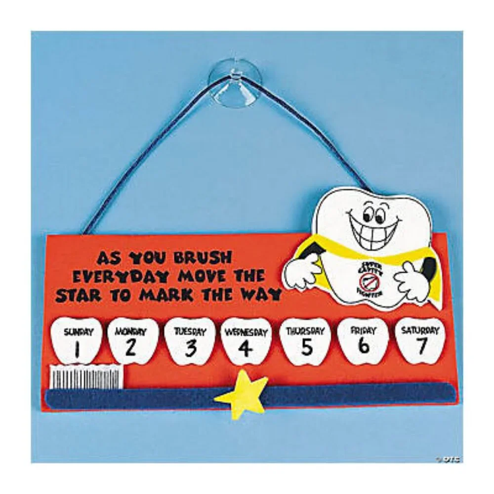 DIY Craft Kit:Pencil topper + Foam Smile Frame + Felt Foam Tooth Brush Chart New